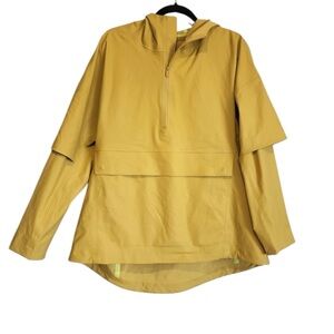 Lululemon LOGO Hooded Into the Drizzle 1/2 Zip Rain Jacket soleil Yellow